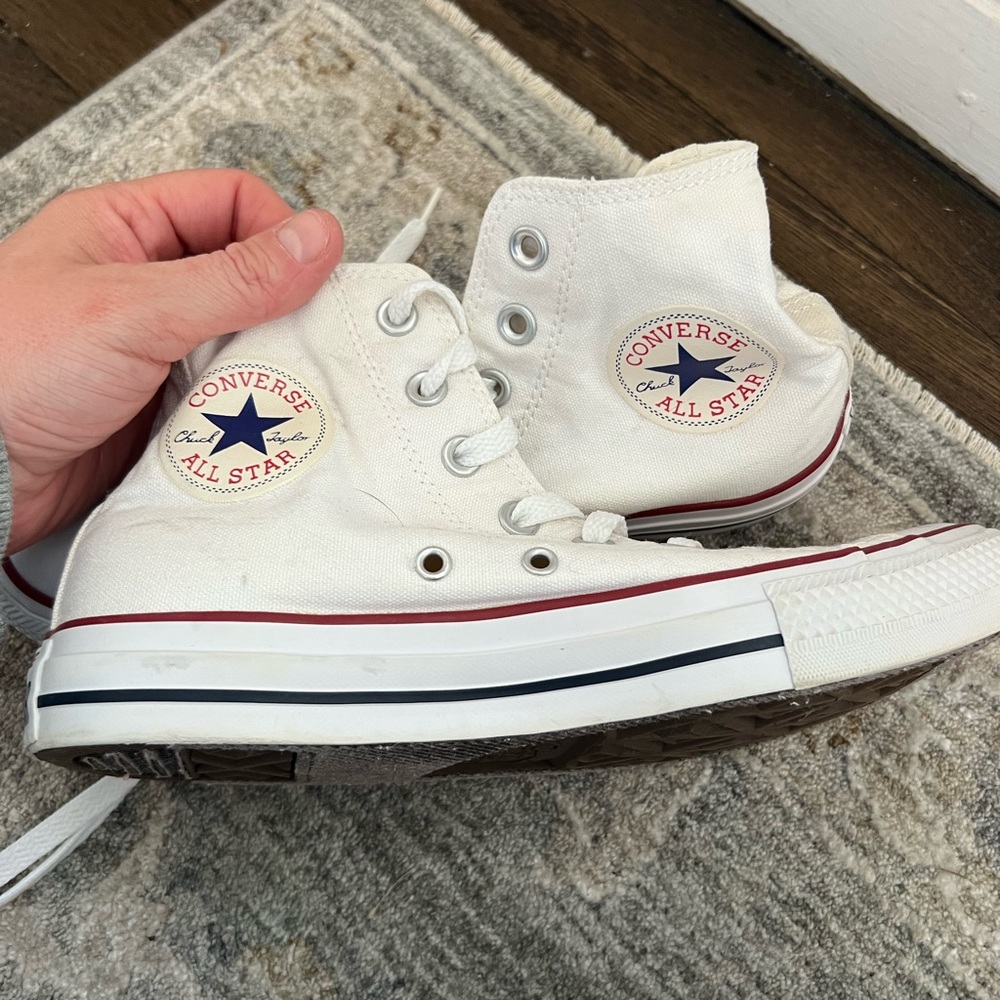 White high top converse sneakers